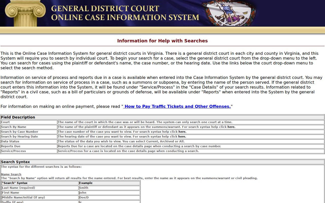 Westmoreland County warrant search help for court name, case number, and hearing date fields