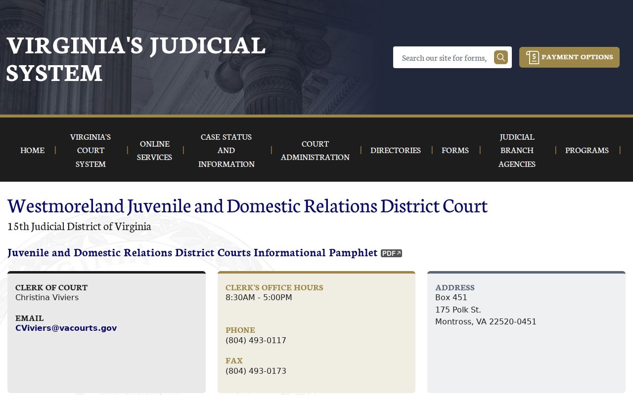 Westmoreland County warrant search access limits and Juvenile and Domestic Relations Court information