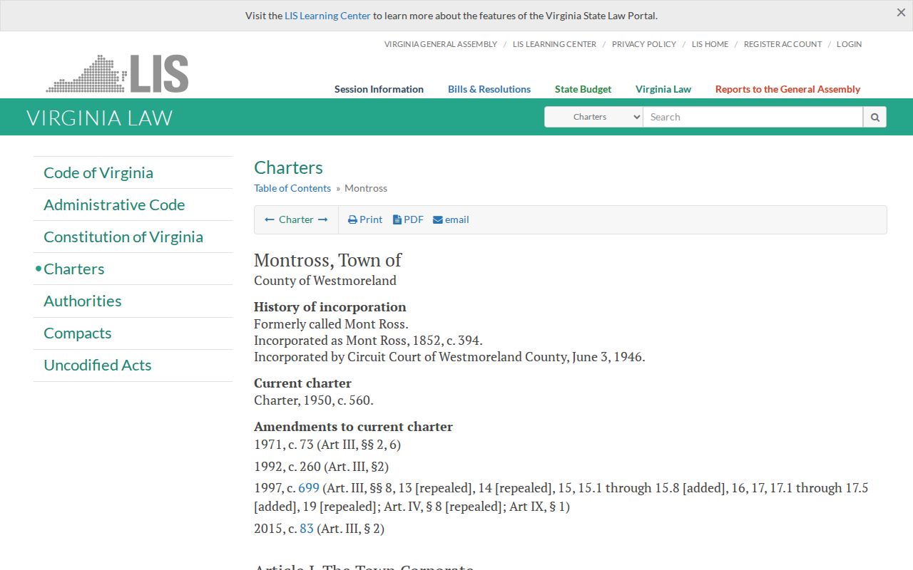 Montross warrant records context and the town charter’s historic court language